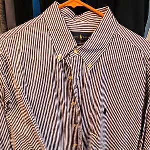 Ralph Lauren Navy and White Striped Shirt